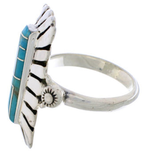 Turquoise Silver Southwestern Ring Size 8-1/4 EX42821